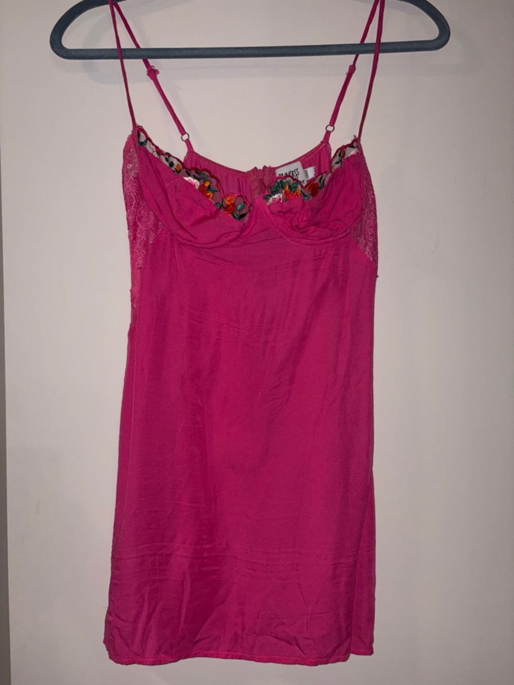 Princess Polly Vibrant Fuchsia Lace-Trim Slip Dress
